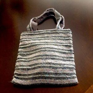 Ladies Dark Grey, Silver Beaded Bag.